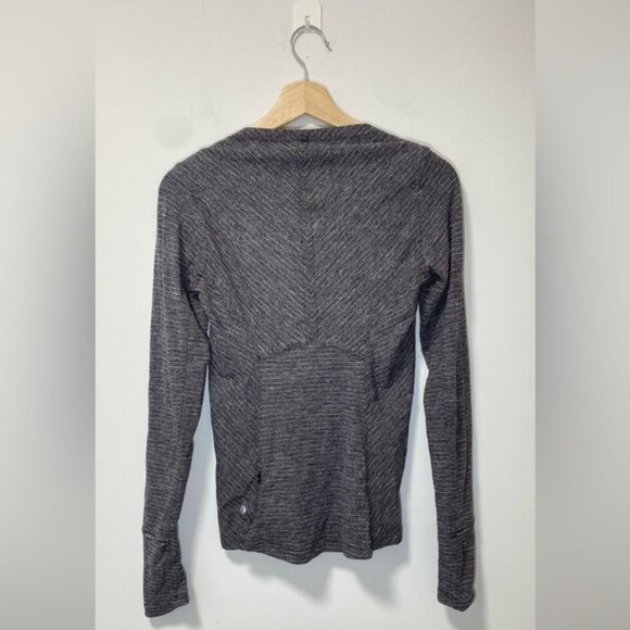 Lululemon Kanto Catch Me Long Sleeve Coco Pique Black & White — Size 4 - Picture 6 of 12
